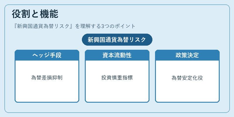役割と機能（新興国通貨為替リスク）の図解