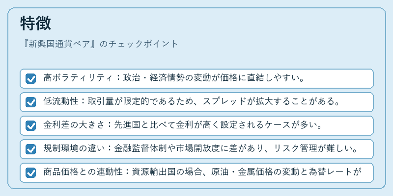 特徴（新興国通貨ペア）の図解