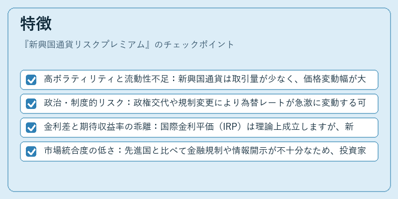 特徴（新興国通貨リスクプレミアム）の図解