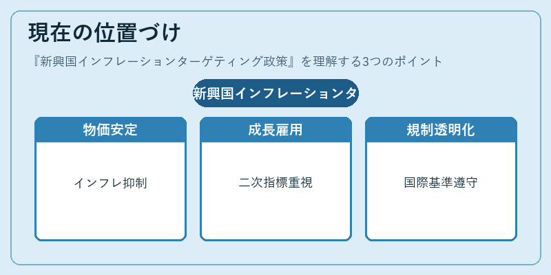 現在の位置づけ（新興国インフレーションターゲティング政策）の図解