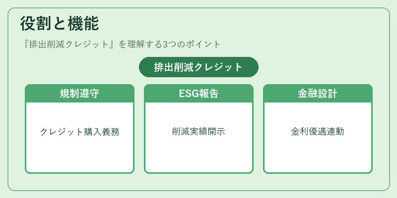 役割と機能（排出削減クレジット）の図解