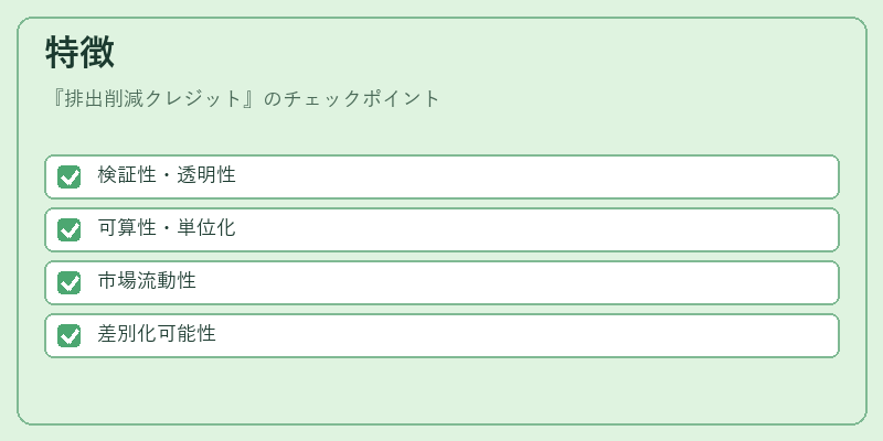 特徴（排出削減クレジット）の図解