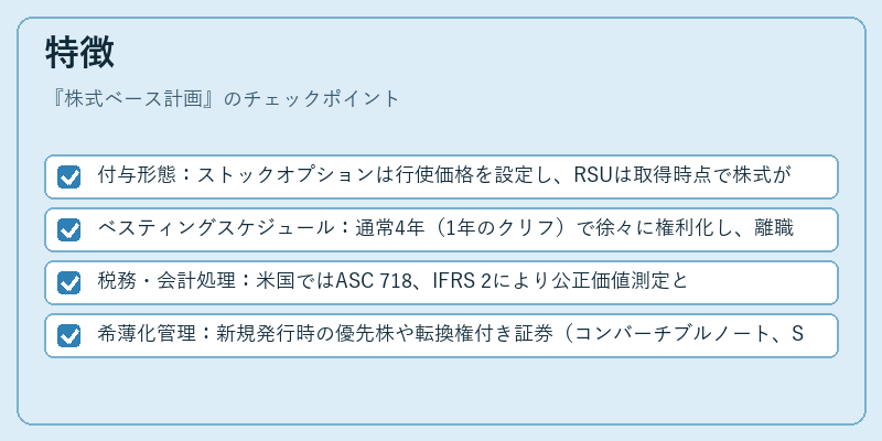 特徴（株式ベース計画）の図解