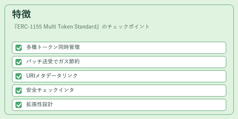 特徴（ERC-1155 Multi Token Standard）の図解