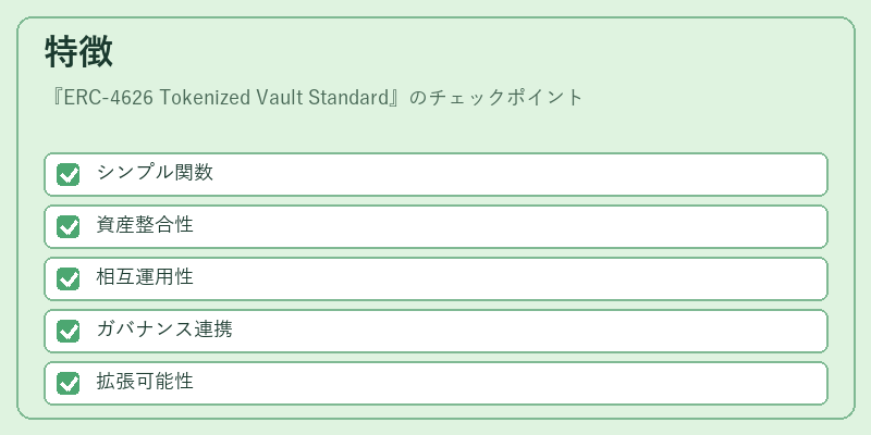 特徴（ERC-4626 Tokenized Vault Standard）の図解