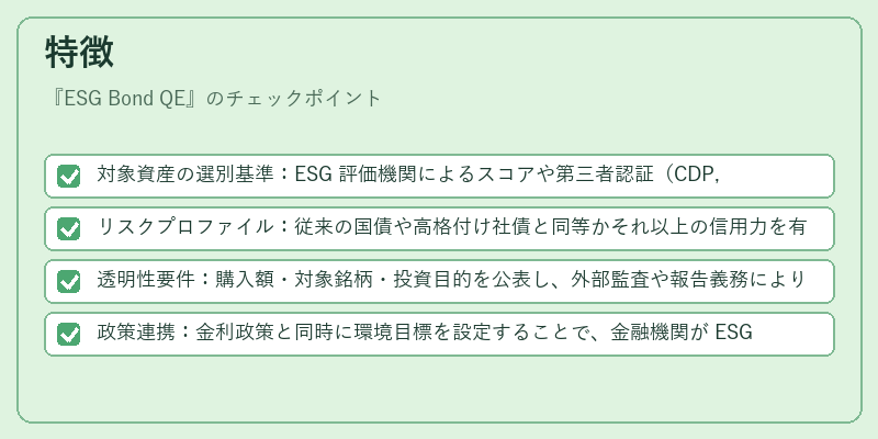 特徴（ESG Bond QE）の図解