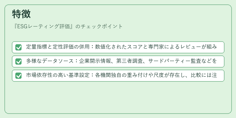 特徴（ESGレーティング評価）の図解