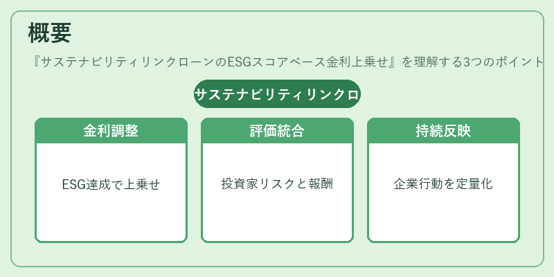 概要（サステナビリティリンクローンのESGスコアベース金利上乗せ）の図解