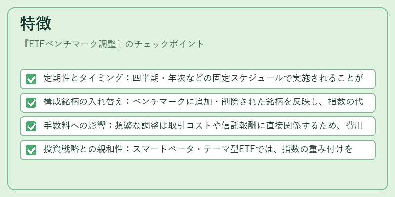 特徴(ETFベンチマーク調整)の図解