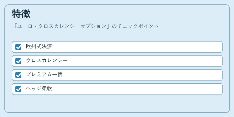 特徴（ユーロ・クロスカレンシーオプション）の図解
