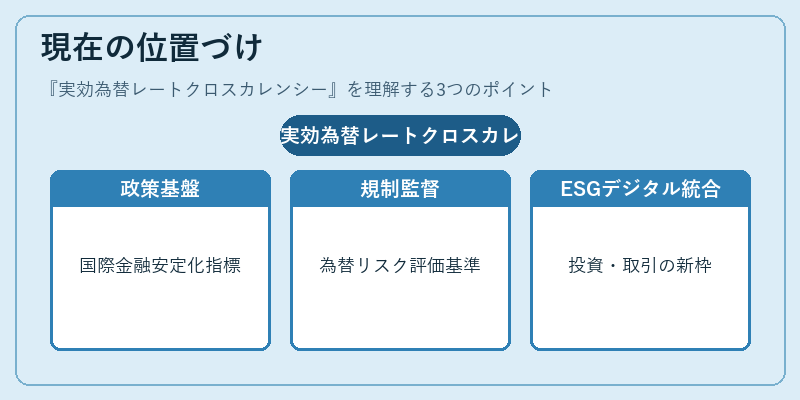 現在の位置づけ（実効為替レートクロスカレンシー）の図解