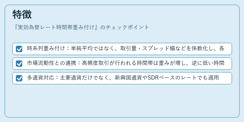 特徴（実効為替レート時間帯重み付け）の図解
