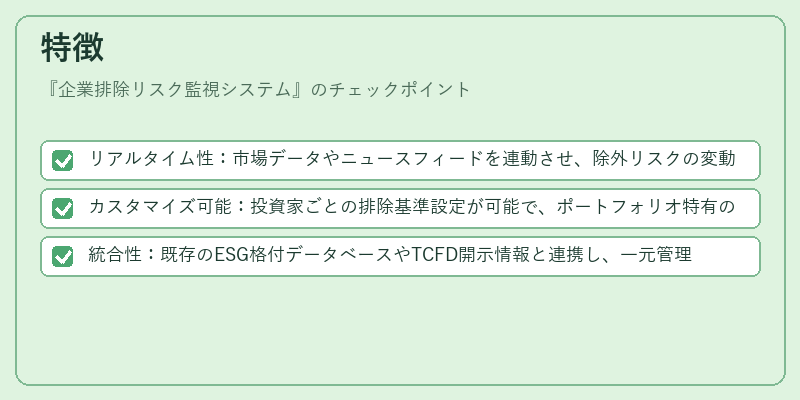 特徴(企業排除リスク監視システム)の図解