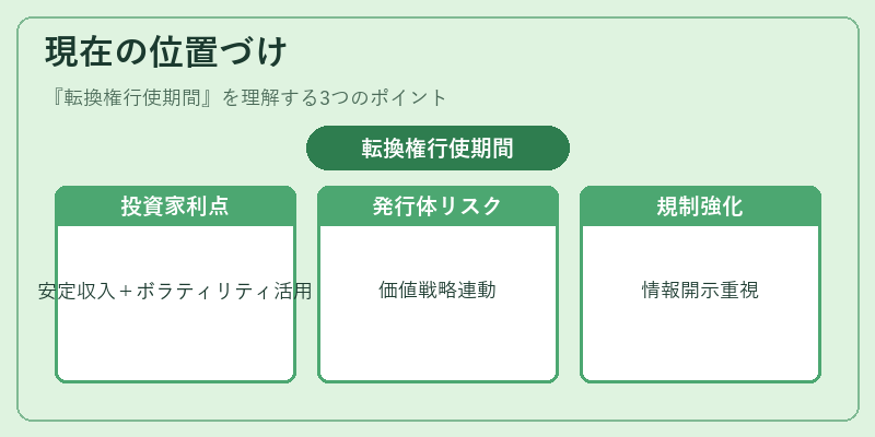 現在の位置づけ（転換権行使期間）の図解
