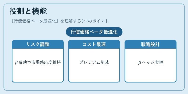 役割と機能（行使価格ベータ最適化）の図解