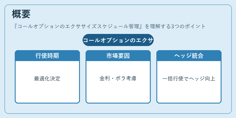 概要(コールオプションのエクササイズスケジュール管理)の図解