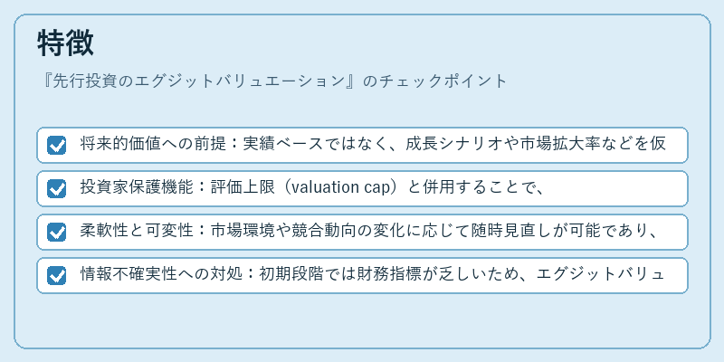 特徴(先行投資のエグジットバリュエーション)の図解