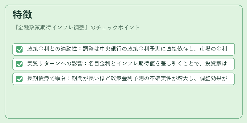 特徴（金融政策期待インフレ調整）の図解