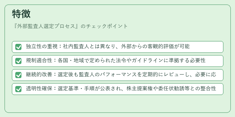 特徴(外部監査人選定プロセス)の図解