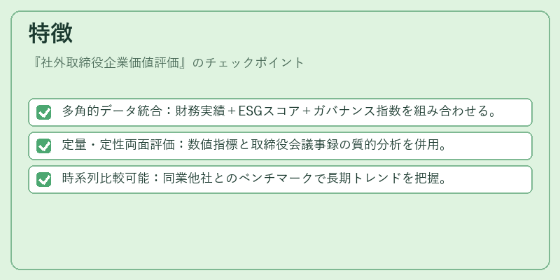 特徴（社外取締役企業価値評価）の図解