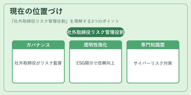 現在の位置づけ（社外取締役リスク管理役割）の図解