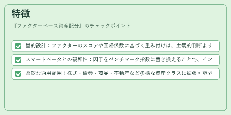 特徴（ファクターベース資産配分）の図解