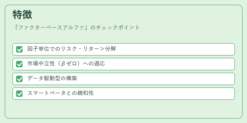 特徴(ファクターベースアルファ)の図解