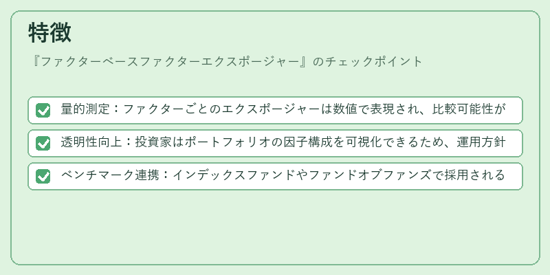 特徴（ファクターベースファクターエクスポージャー）の図解