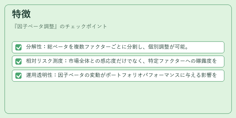 特徴（因子ベータ調整）の図解