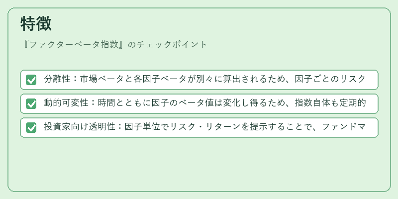 特徴（ファクターベータ指数）の図解