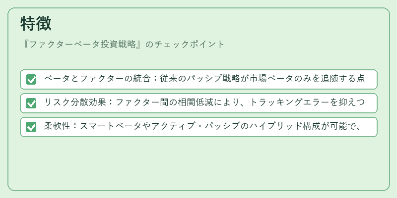 特徴（ファクターベータ投資戦略）の図解