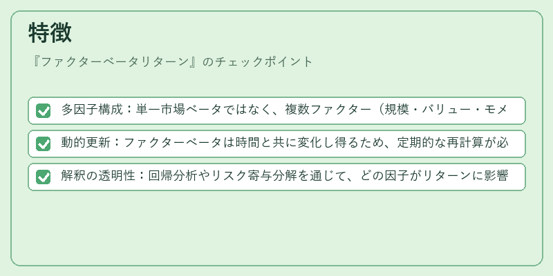 特徴（ファクターベータリターン）の図解