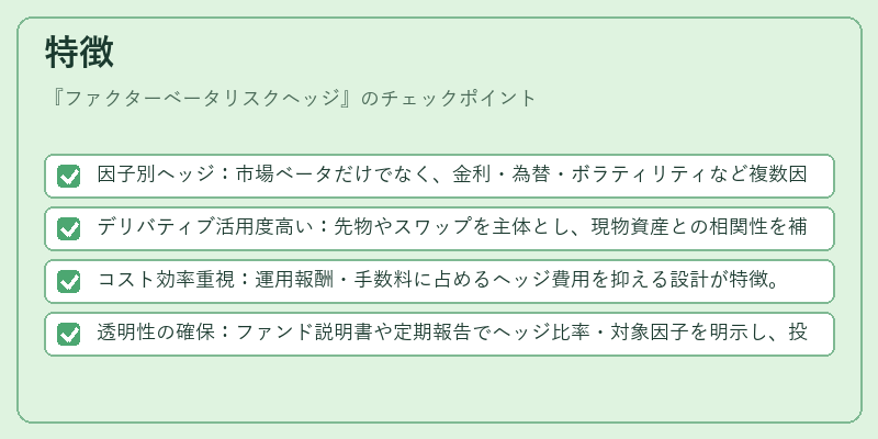 特徴（ファクターベータリスクヘッジ）の図解
