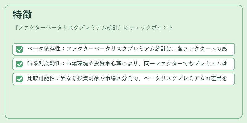 特徴（ファクターベータリスクプレミアム統計）の図解