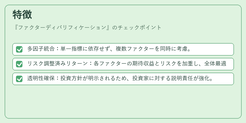 特徴（ファクターディバリフィケーション）の図解