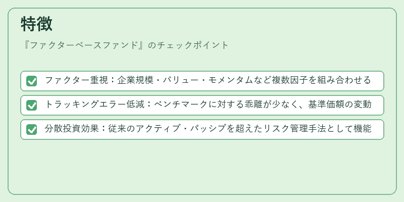 特徴（ファクターベースファンド）の図解