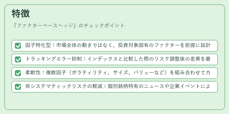 特徴（ファクターベースヘッジ）の図解