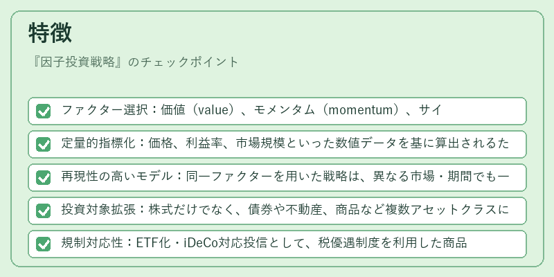 特徴（因子投資戦略）の図解