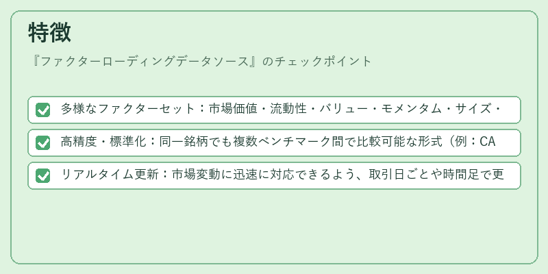 特徴(ファクターローディングデータソース)の図解