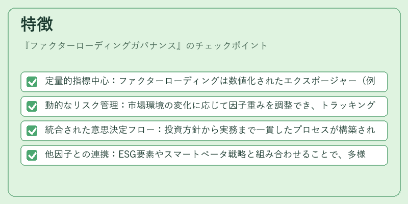 特徴（ファクターローディングガバナンス）の図解
