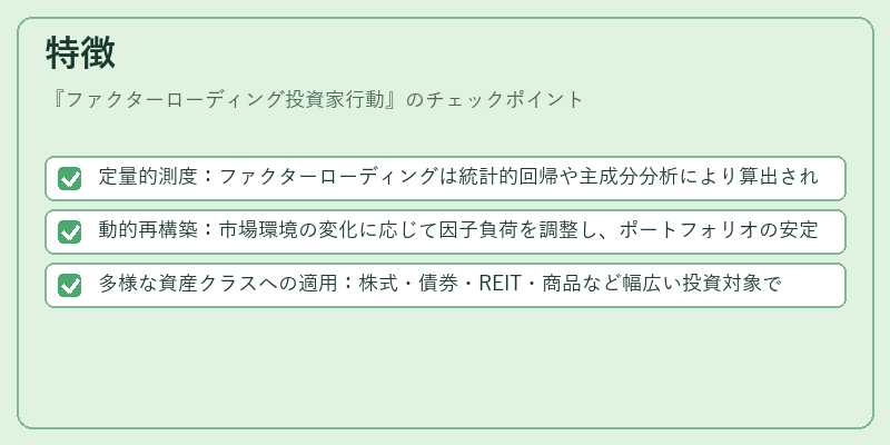 特徴（ファクターローディング投資家行動）の図解