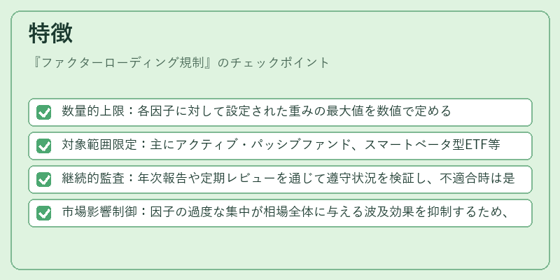 特徴（ファクターローディング規制）の図解