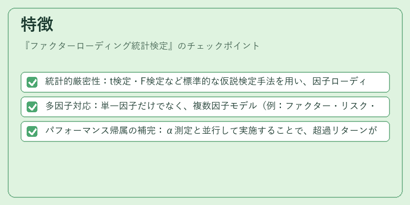 特徴（ファクターローディング統計検定）の図解