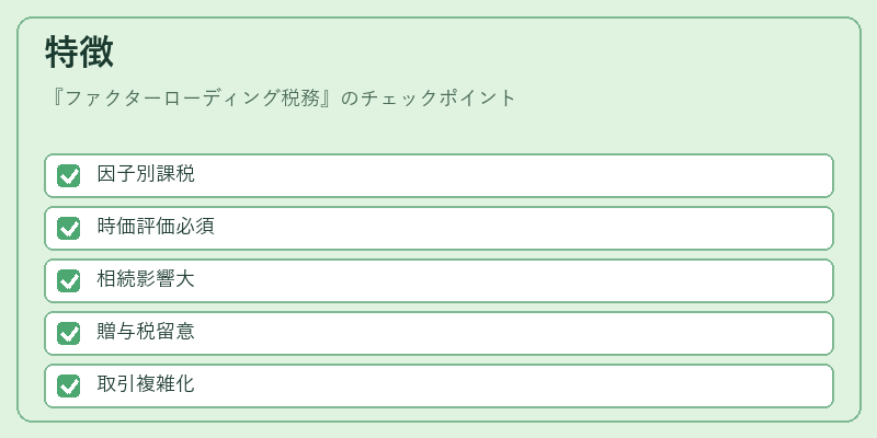 特徴（ファクターローディング税務）の図解
