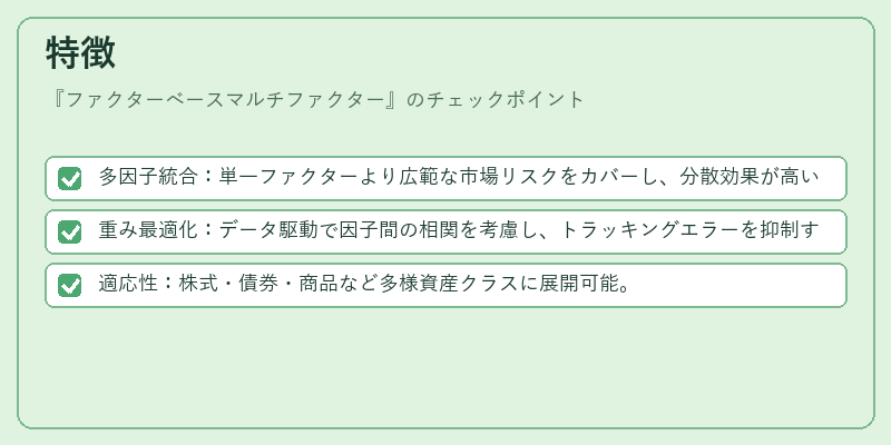特徴（ファクターベースマルチファクター）の図解