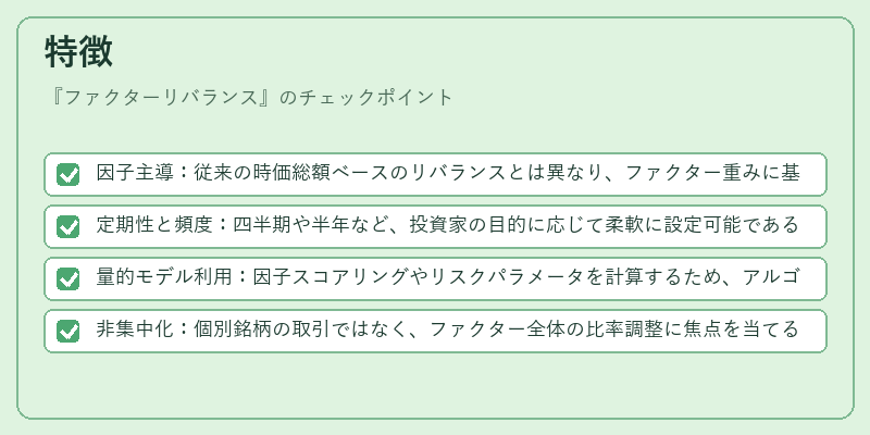 特徴（ファクターリバランス）の図解