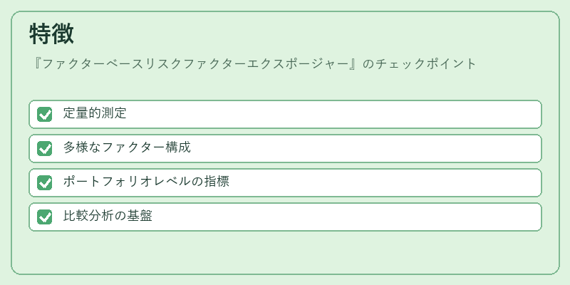 特徴（ファクターベースリスクファクターエクスポージャー）の図解