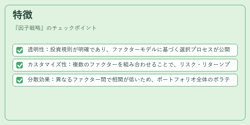 特徴（因子戦略）の図解