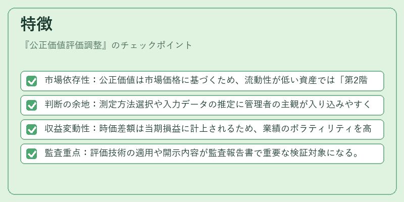 特徴（公正価値評価調整）の図解