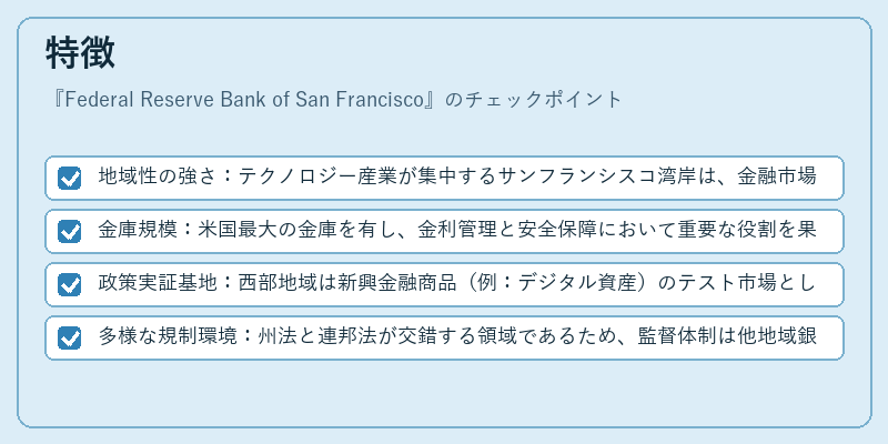 特徴（Federal Reserve Bank of San Francisco）の図解